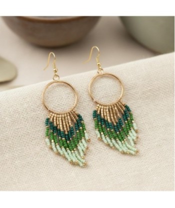 Isla Bonita By SIGRIS Par Pendientes Elegantes de Resina de Poliéster con Diseño de Círculo y Borlas