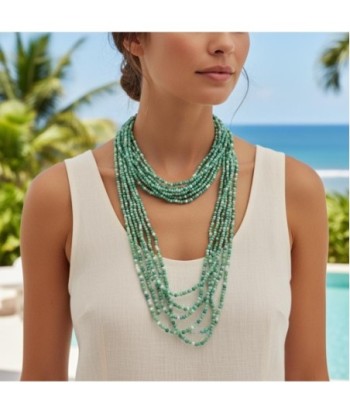 Isla Bonita By SIGRIS Collar de Resina de Poliéster en Tonos Verdes