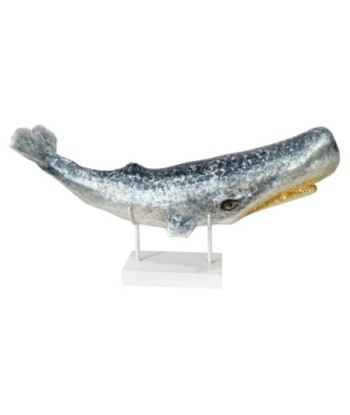 Figura Ballena de Metal para Decoración Náutica | Acabado Brillante y Estilo Marítimo