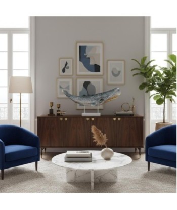 Figura Ballena de Metal para Decoración Náutica | Acabado Brillante y Estilo Marítimo