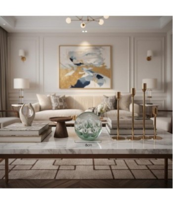 Pisapapel de vidrio decorativo con diseño floral