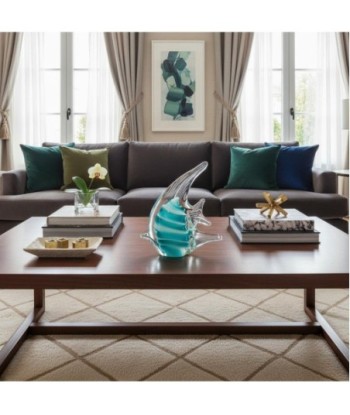 Pisapapel Pez Azul de Vidrio | Diseño Moderno y Decorativo