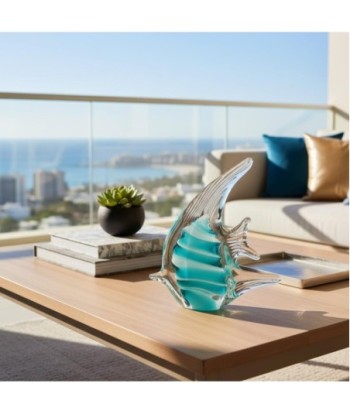 Pisapapel Pez Azul de Vidrio | Diseño Moderno y Decorativo