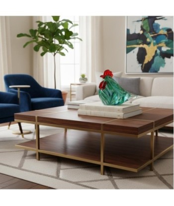Pisapapel Gallina de Vidrio Verde y Rojo - Decoración Alegre