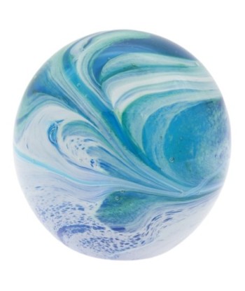 Pisapapel de vidrio en tonos azules, diseño artístico y elegante