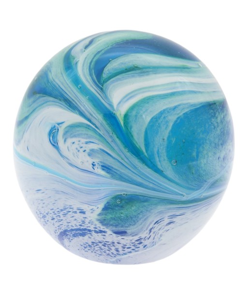 Pisapapel de vidrio en tonos azules, diseño artístico y elegante