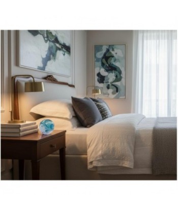 Pisapapel de vidrio en tonos azules, diseño artístico y elegante
