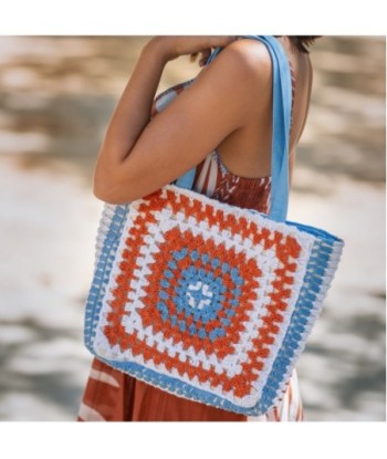 Bolso Mujer Azul - Bolso Bandolera, Tote Bag, Estampado Animal Print, Cierre Cremallera, Moda Isla Bonita Boheme,