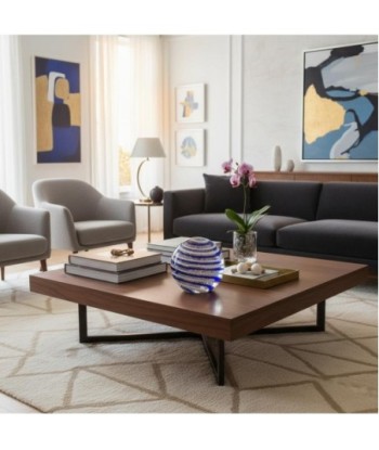 Pisapapel de Vidrio Azul con Efecto Espiral - Decoración Moderna