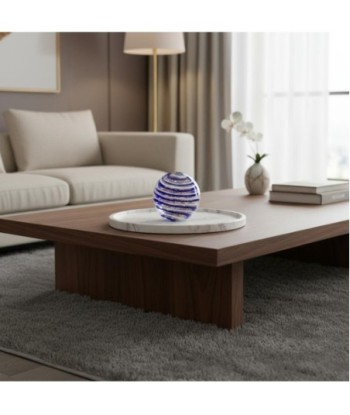 Pisapapel de Vidrio Azul con Efecto Espiral - Decoración Moderna