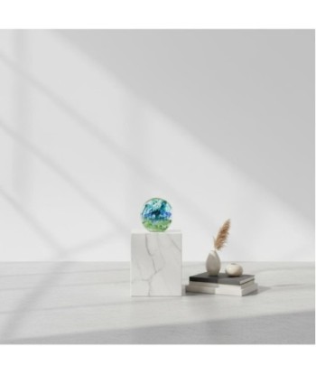 Pisapapel de Vidrio Decorativo en Color Verde y Azul con Estilo Moderno