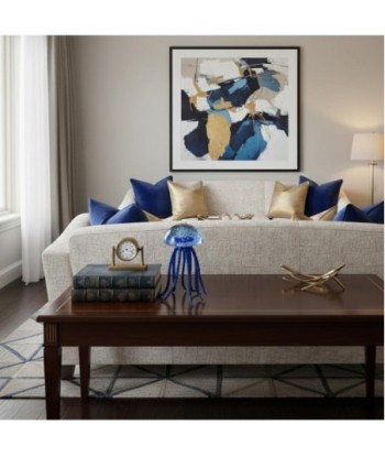 Pisapapel Medusa de Vidrio - Decoración Azul, Estilo Moderno