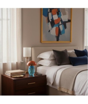 Pisapapel Seta de Vidrio Color Azul y Naranja - Estilo Moderno