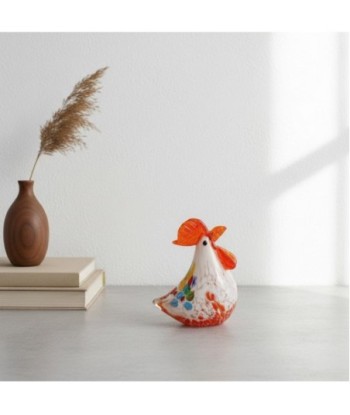 Pisapapel Gallina de Vidrio con Diseño Colorido y Estilo Decorativo