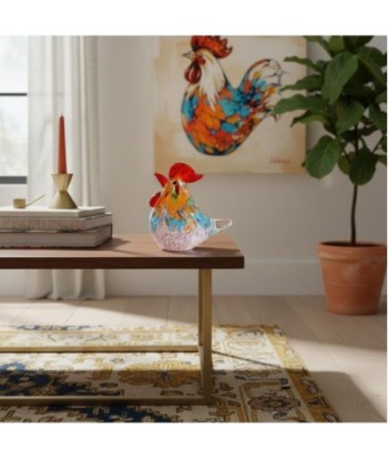Pisapapel Gallina de Vidrio Colorido - Decoración Creativa