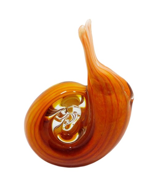 Pisapapel Caracol de Vidrio Naranja - Decorativo y Original
