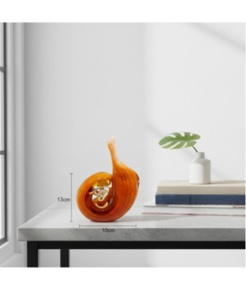 Pisapapel Caracol de Vidrio Naranja - Decorativo y Original