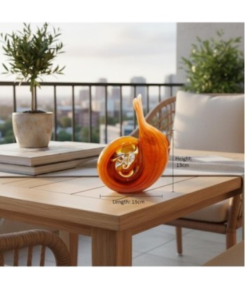 Pisapapel Caracol de Vidrio Naranja - Decorativo y Original