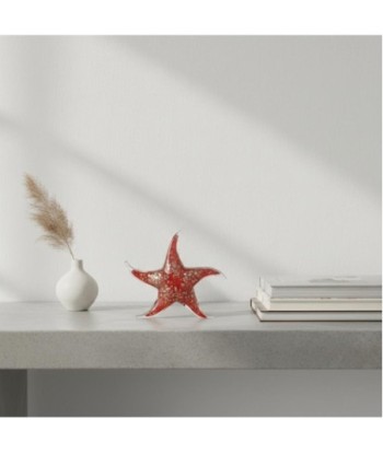 Pisapapel Estrella De Mar de Vidrio Rojo con Detalles Dorados - Novedad Decorativa