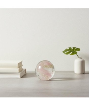 Pisapapel de Vidrio con Detalles Rosa y Dorado - NOVEDAD