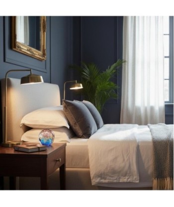 Pisapapel de vidrio decorativo con diseño floral en colores azul y rosa
