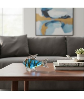 Pisapapel Pez de Vidrio Azul con Diseño Innovador y Elegante