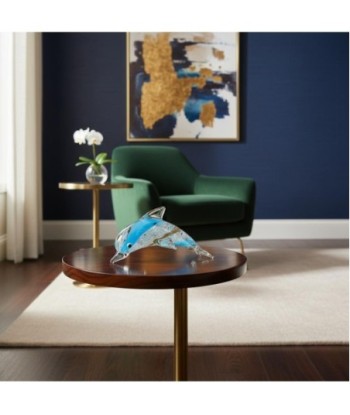 Pisapapel Delfin de Vidrio | Color Azul, Ideal para Oficina o Casa