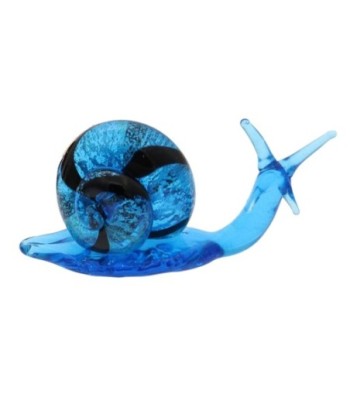 Pisapapel Caracol de vidrio azul decorativo y moderno