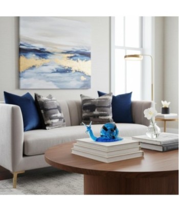 Pisapapel Caracol de vidrio azul decorativo y moderno