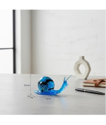 Pisapapel Caracol de vidrio azul decorativo y moderno
