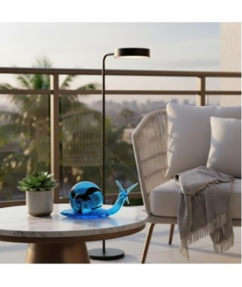 Pisapapel Caracol de vidrio azul decorativo y moderno