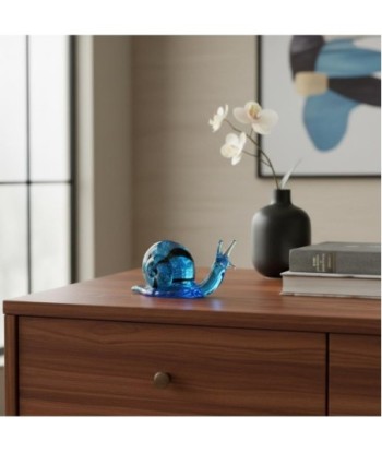 Pisapapel Caracol de vidrio azul decorativo y moderno