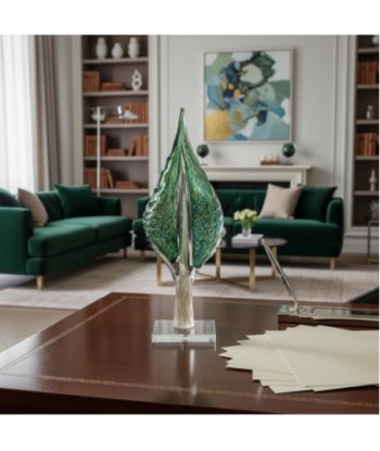 Pisapapel Hoja de Vidrio Verde - Decoración Moderna y Elegante