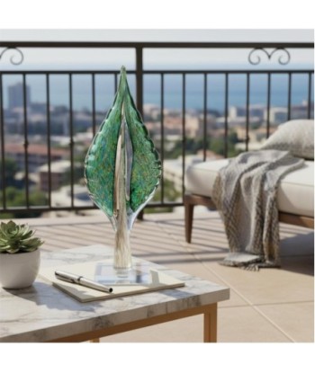 Pisapapel Hoja de Vidrio Verde - Decoración Moderna y Elegante