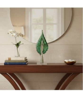 Pisapapel Hoja de Vidrio Verde - Decoración Moderna y Elegante