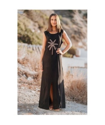 Isla Bonita By SIGRIS Vestido Largo de Viscosa con Estampado de Palma