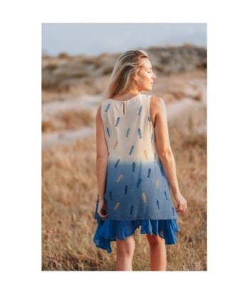 Isla Bonita By SIGRIS Vestido Corto de Algodón con Estampado de Peces