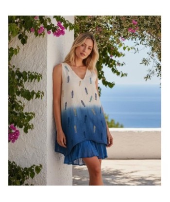 Isla Bonita By SIGRIS Vestido Corto de Algodón con Estampado de Peces