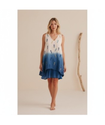 Isla Bonita By SIGRIS Vestido Corto de Algodón con Estampado de Peces
