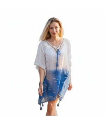 Isla Bonita By SIGRIS Poncho de Algodón 100% con Diseño Oceánico