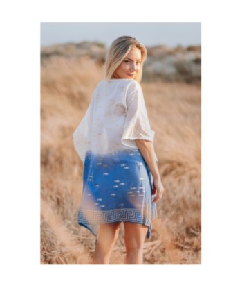 Isla Bonita By SIGRIS Poncho de Algodón 100% con Diseño Oceánico
