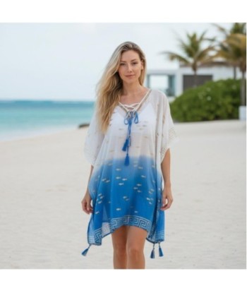 Isla Bonita By SIGRIS Poncho de Algodón 100% con Diseño Oceánico