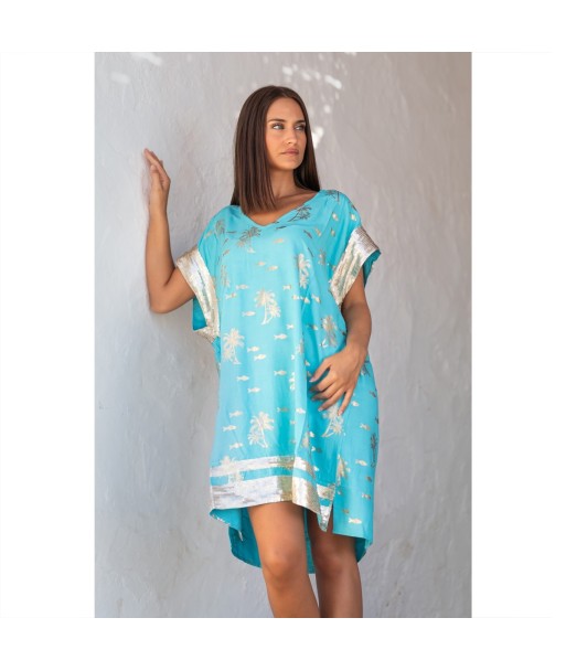 Isla Bonita By SIGRIS Vestido Corto de Viscosa con Diseño Tropical