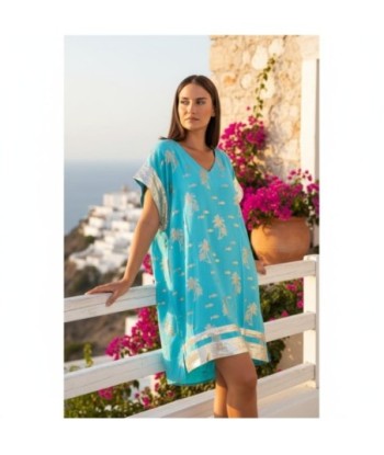 Isla Bonita By SIGRIS Vestido Corto de Viscosa con Diseño Tropical