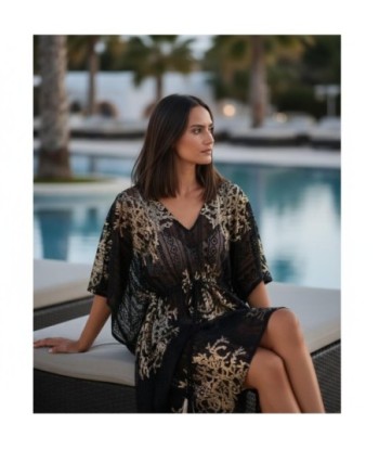 Isla Bonita By SIGRIS Poncho de Algodón con Motivos Elegantes
