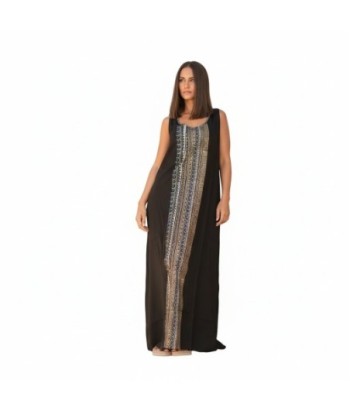 Isla Bonita By SIGRIS Vestido Largo de Viscosa 100% con Detalles Étnicos