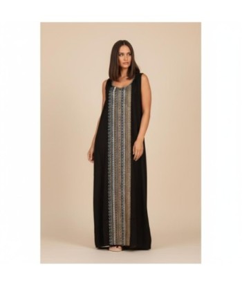 Isla Bonita By SIGRIS Vestido Largo de Viscosa 100% con Detalles Étnicos