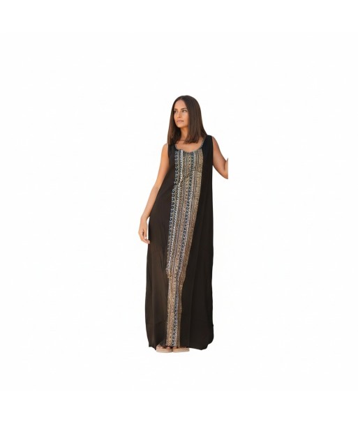 Isla Bonita By SIGRIS Vestido Largo de Viscosa con Detalles Étnicos