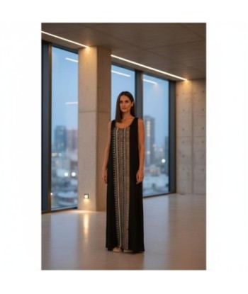 Isla Bonita By SIGRIS Vestido Largo de Viscosa con Detalles Étnicos