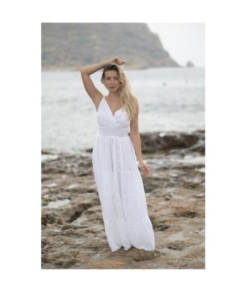 Isla Bonita By SIGRIS Vestido Largo de Algodón 100% con Detalles Elegantes